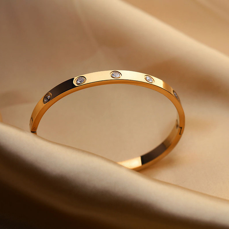 Titanium Steel Non-Fading Bracelet for Women, Niche Design, Couple's Open-Ended Minimalist Style Bracelet, 2024 New Model for Couples