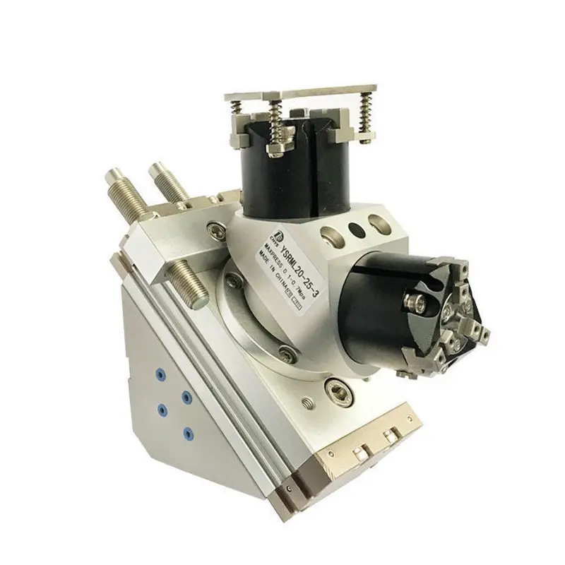 数控车床机床自动化桁架机械手上下料180度旋转换向夹持手指气缸