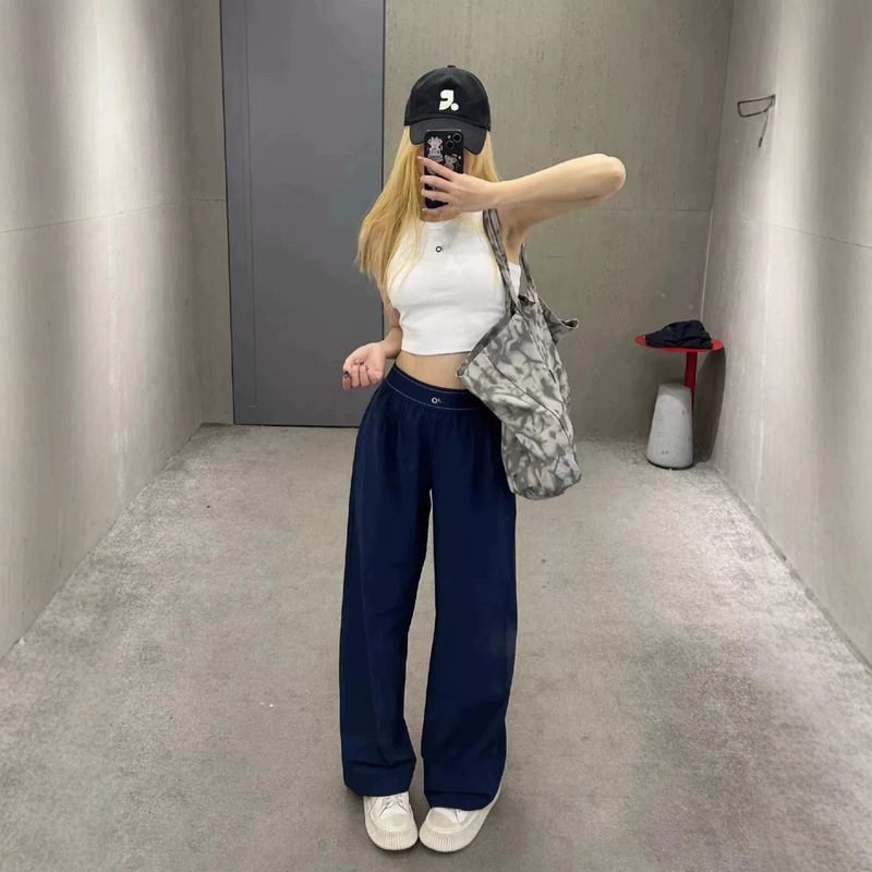 26 Spring/Summer Zhao Lusi al* original design! Quick-drying, high-waisted, wide-leg, straight-cut casual pants for women, loose and comfortable 26 Spring/Summer Zhao Lusi al* original design! Quick-drying, high-waisted, wide-leg, straight-cut casual pants for women, loose and comfortable