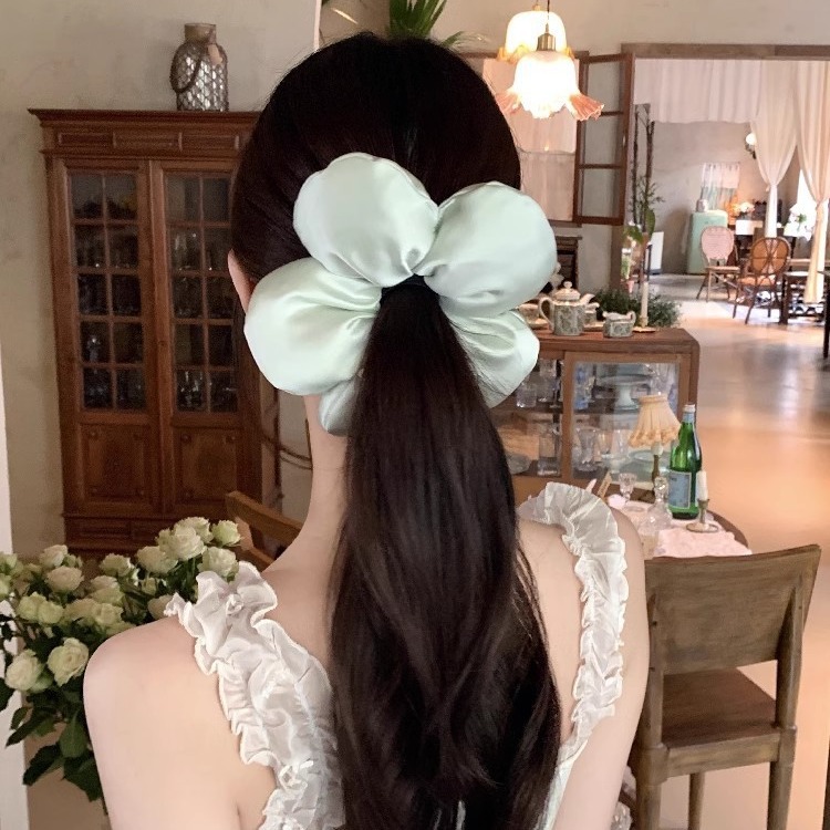 Flores suaves tridimensionales llenas de algodón anillo de pelo nicho simple y fresco de alto nivel sensación bola cabeza de caballo anillo de pelo