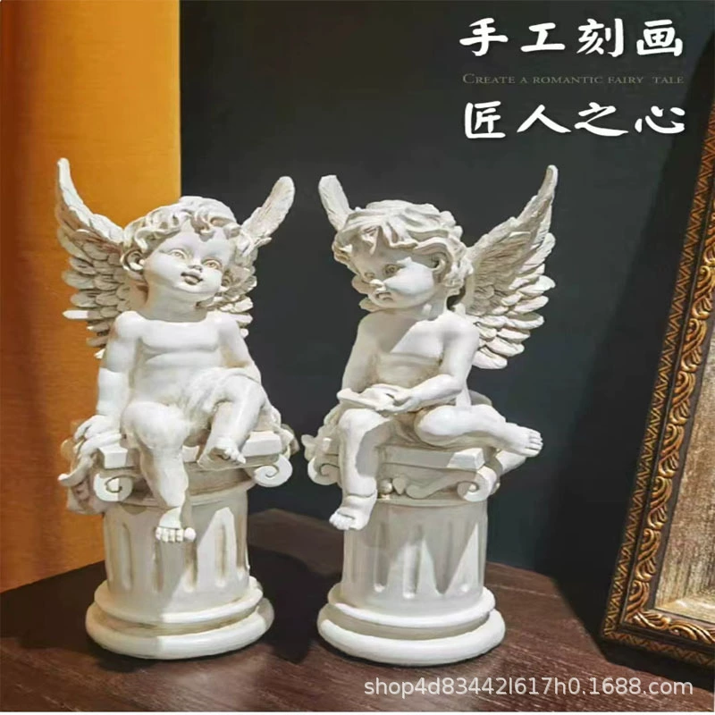 Украшение сада французский свет Роскошные ангельские садовые украшения ретро милые садовые римские колонны украшения ангела