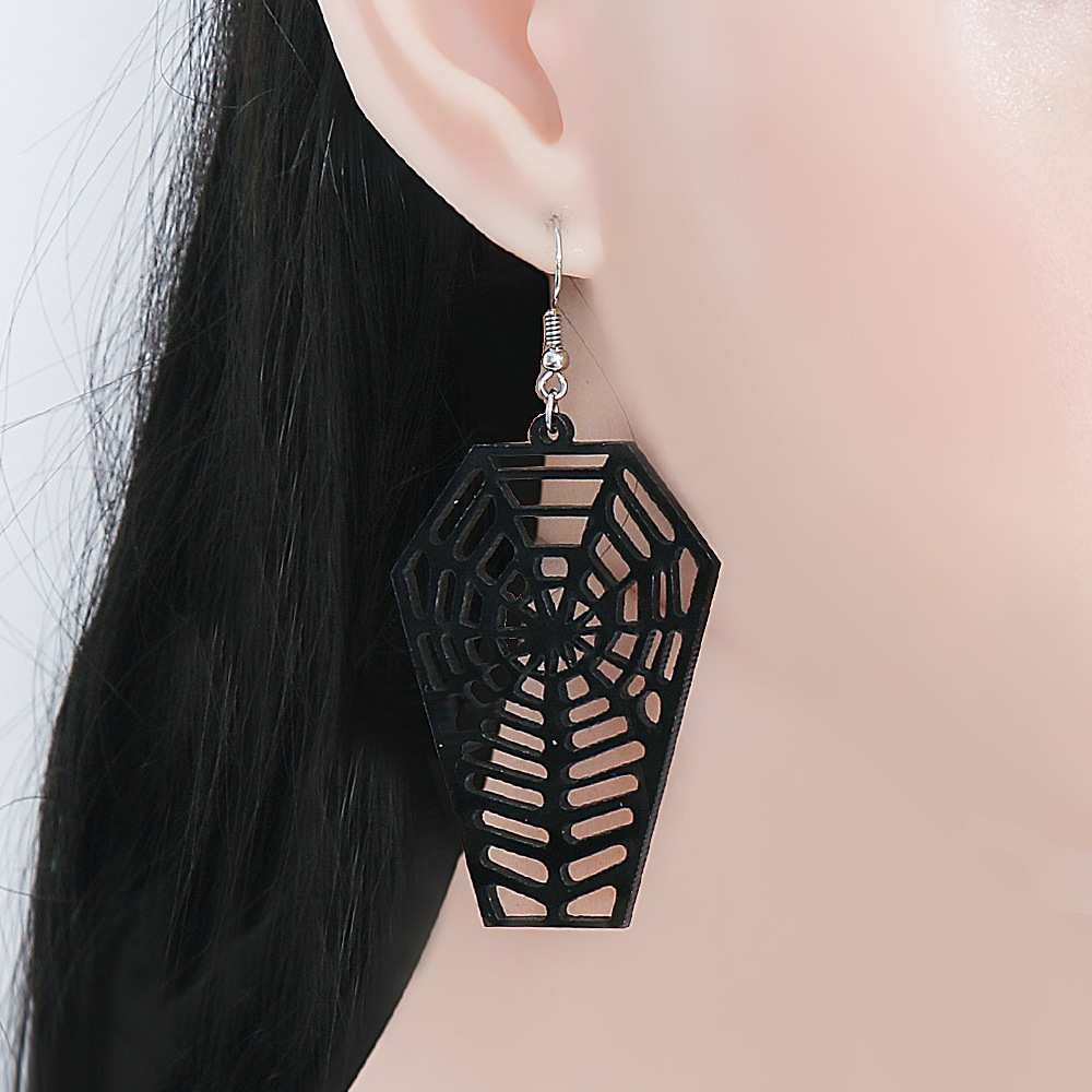 Ghost Spider Skeleton Bat Acrylic Halloween Earrings wholesale jewelry Nihaojewelrypicture18