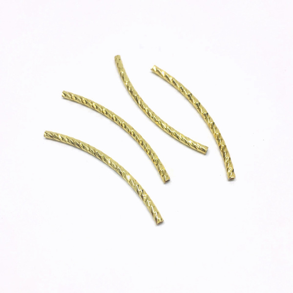 14K Gold-Filled Color-Preserving Elbow Faceted Starry Pattern Link Straight Tube DIY Jewelry Accessories Bracelet Material