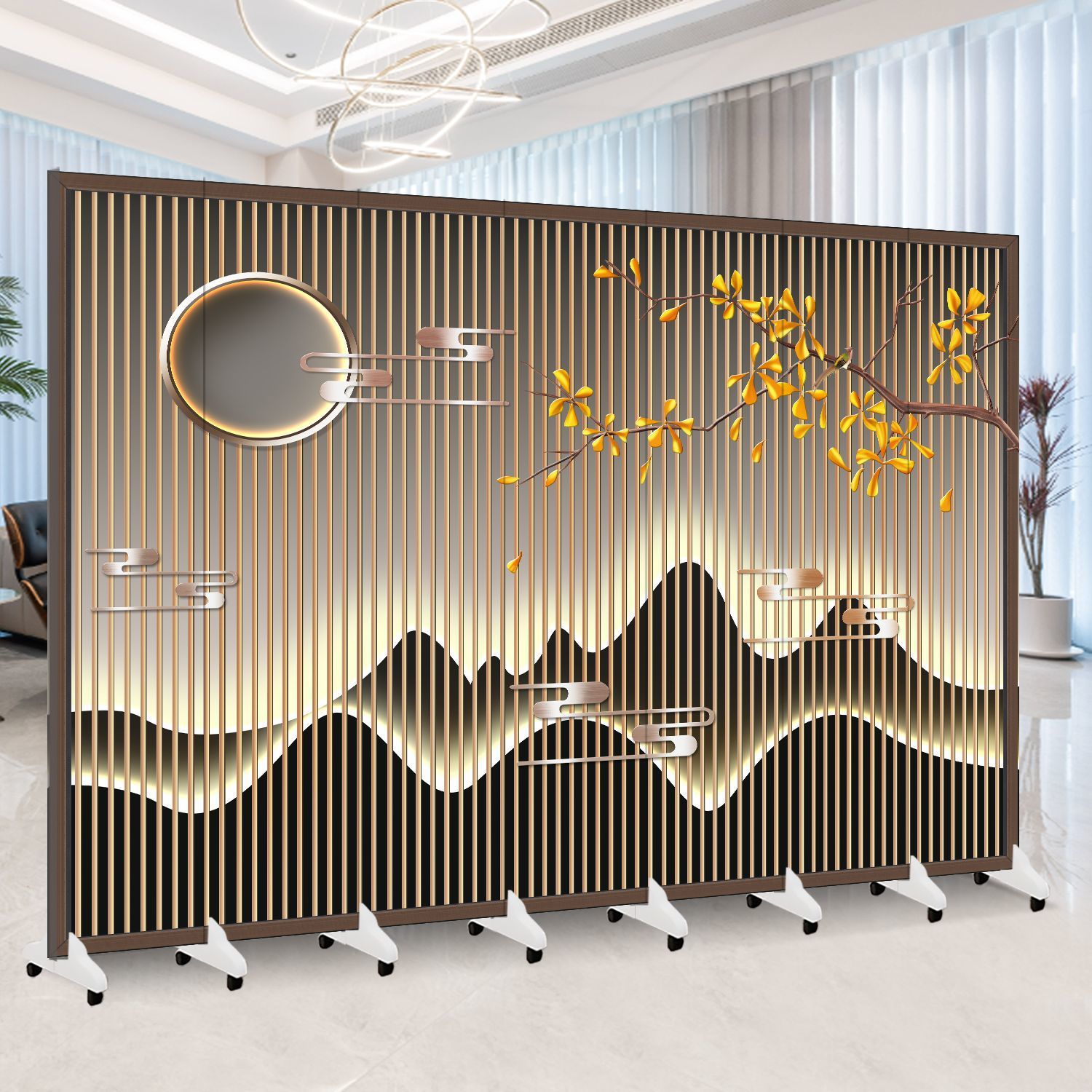 Screen Partition Living Room Simple Modern Office Toilet Waterproof Blocking Wall Folding Mobile Entrance Fabric Folding Screen