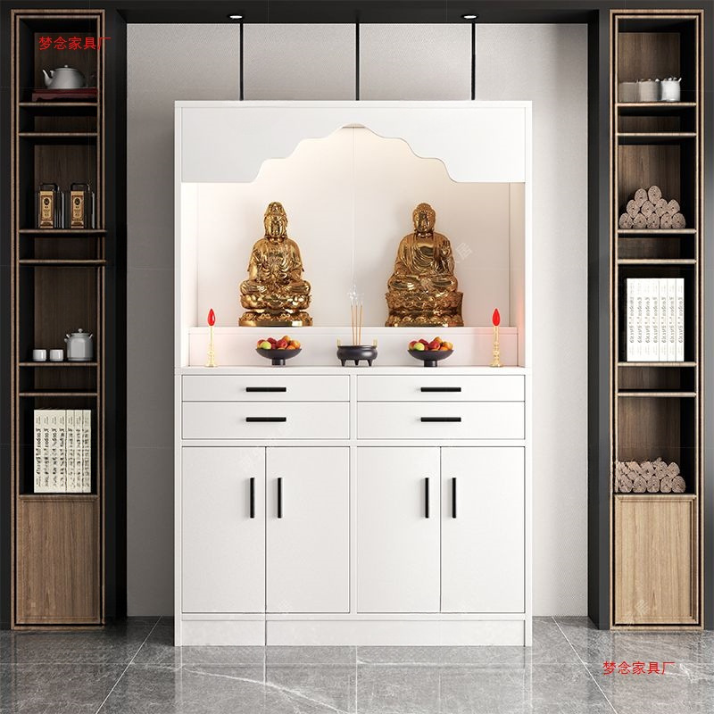 Buddhist Altar Cabinet with Doors for Home Use
