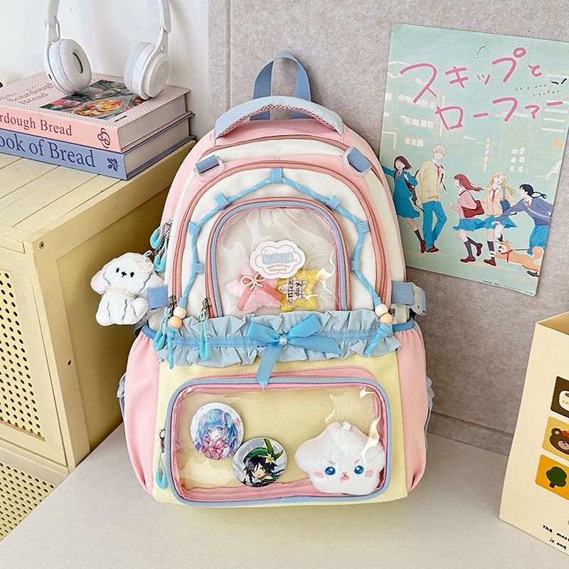 Bolsa de dolor de hombro de arco japonés de color contraste, bolsa de dolor de alta calidad, bolsa de dolor de alta capacidad, bolsa de dolor transparente