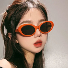 新款高品質小框米釘橢圓形復古貓眼潮流個性時尚百搭太陽鏡UV400