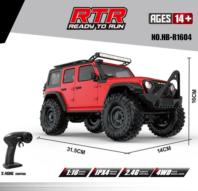 煌博新品R1601~R1609 烈马/牧马人 1:16全比例模型攀爬车RC遥控车|undefined