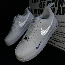 莆田工厂空军一号AJ男鞋低帮蓝白反光板鞋AF1运动休闲小白鞋女款