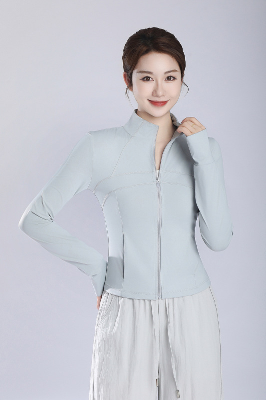 ナイロンダブルC日焼け止め服スリムスタンドカラースポーツジャケット女性のウエスト痩身アイスシルククールフード付き日焼け止め服|undefined