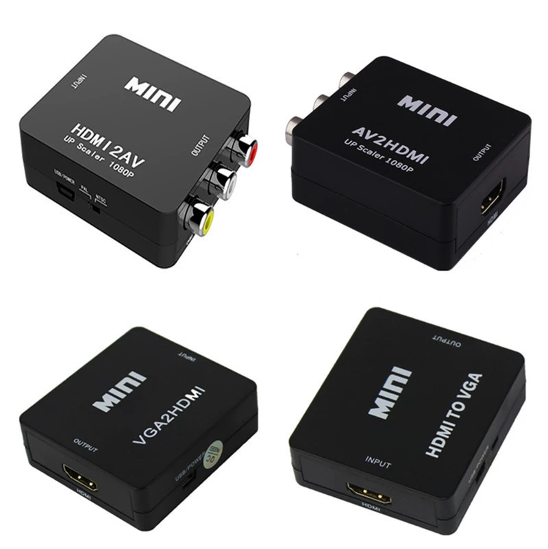 HDMI к AV небольшой белый корпус полного диапазона конвертер hdmi vga av 1080 Сан Лотос RCA телевизионная кросс-бордер настройка