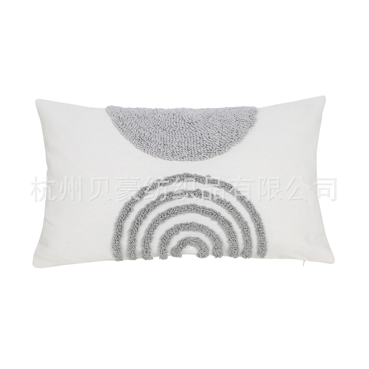 Semicircular bordado círculo geométrico abrazar almohada cubierta moderna simple bordado rayas almohada de la sala de estar dormitorio modelo casa almohada de alojamiento