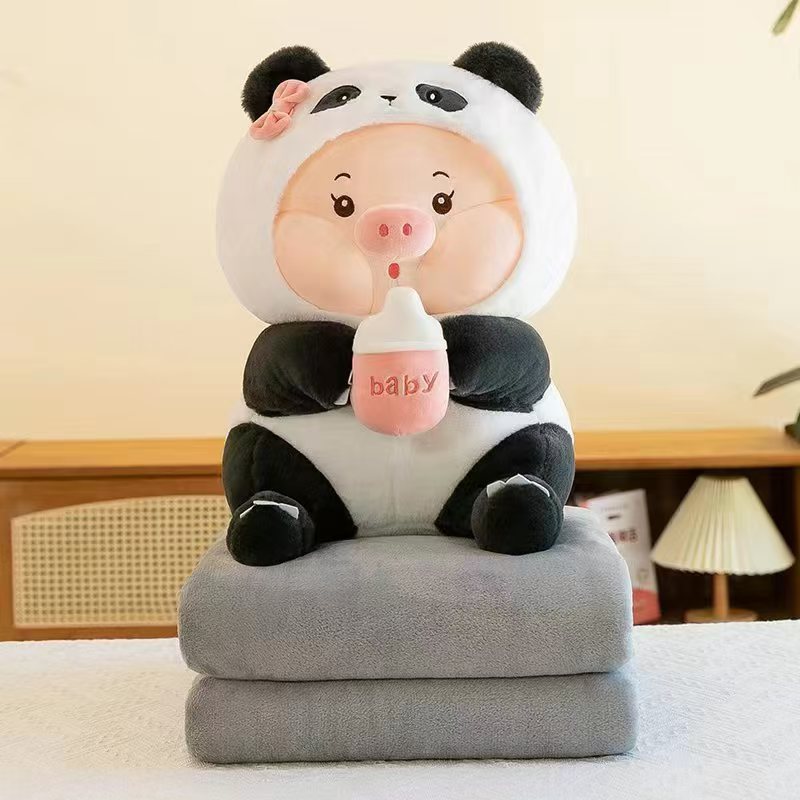 Manta de peluche 2 en 1 – Muñeca y edredón – Ideal para siesta en oficina