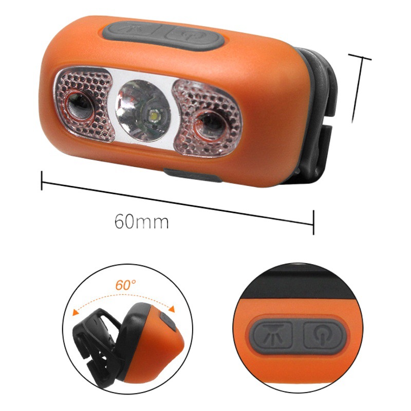 Outdoor Fishing Light, Sensor Headlamp, Ultra-Light Head-Mounted Bait Light, USB Rechargeable, Ultra-Bright, Long-Lasting, Special for Mountaineering