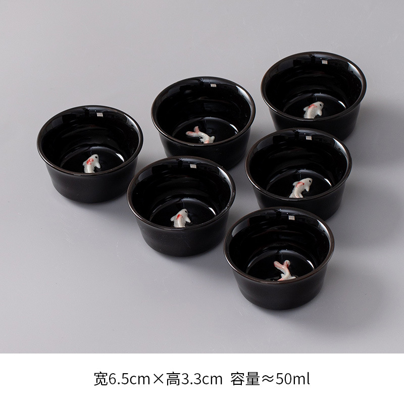 Ceramic tea cup, glass tea set, 6 pieces