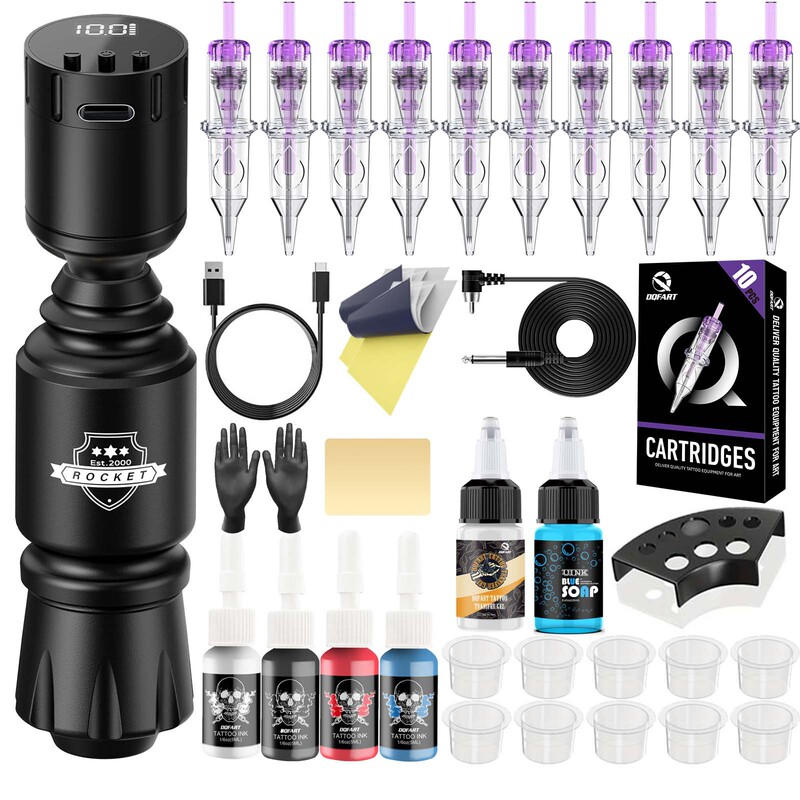 Cross-border Explosions Rocket Short Pen Tattoo suit LED Wireless Battery Tattoo Machine Tattoo suit for Beginners Cross-border Explosions Rocket Short Pen Tattoo suit LED Wireless Battery Tattoo Machine Tattoo suit for Beginners