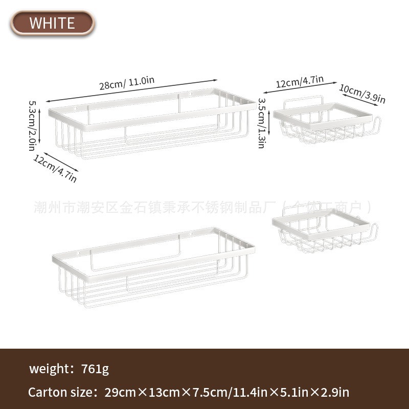Rack de almacenamiento de artículos de baño sin perforación Rack de almacenamiento de jabón de baño casero
