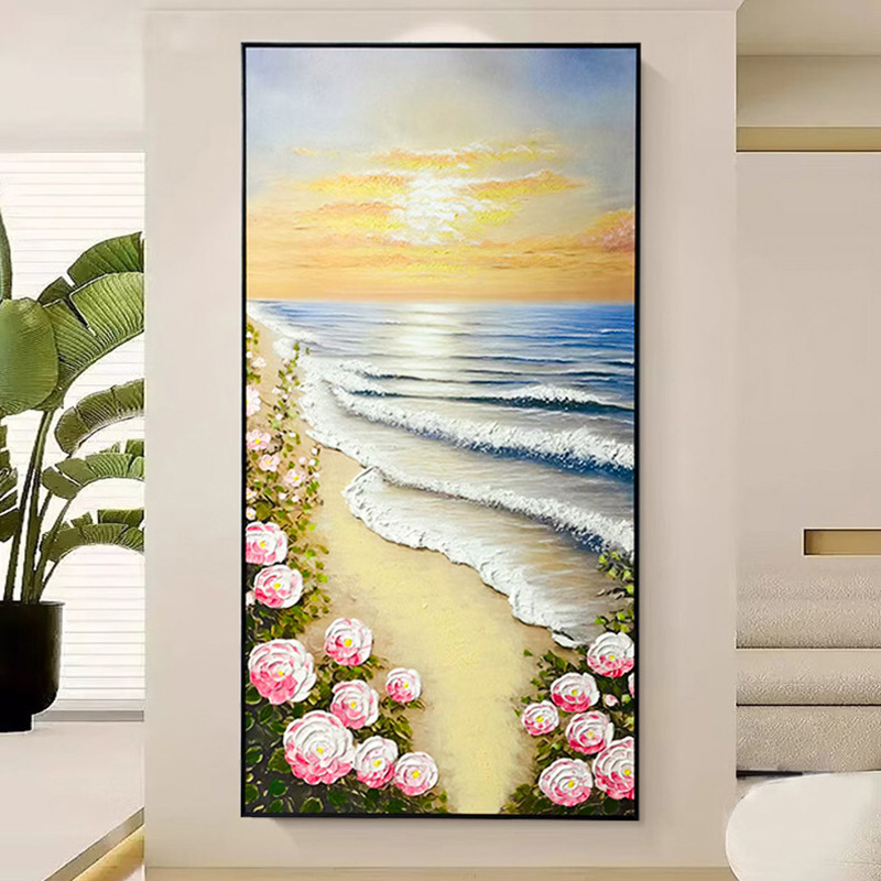 手绘肌理感油画立体感风景挂画现代简约感客厅餐厅装饰画手绘油画|undefined