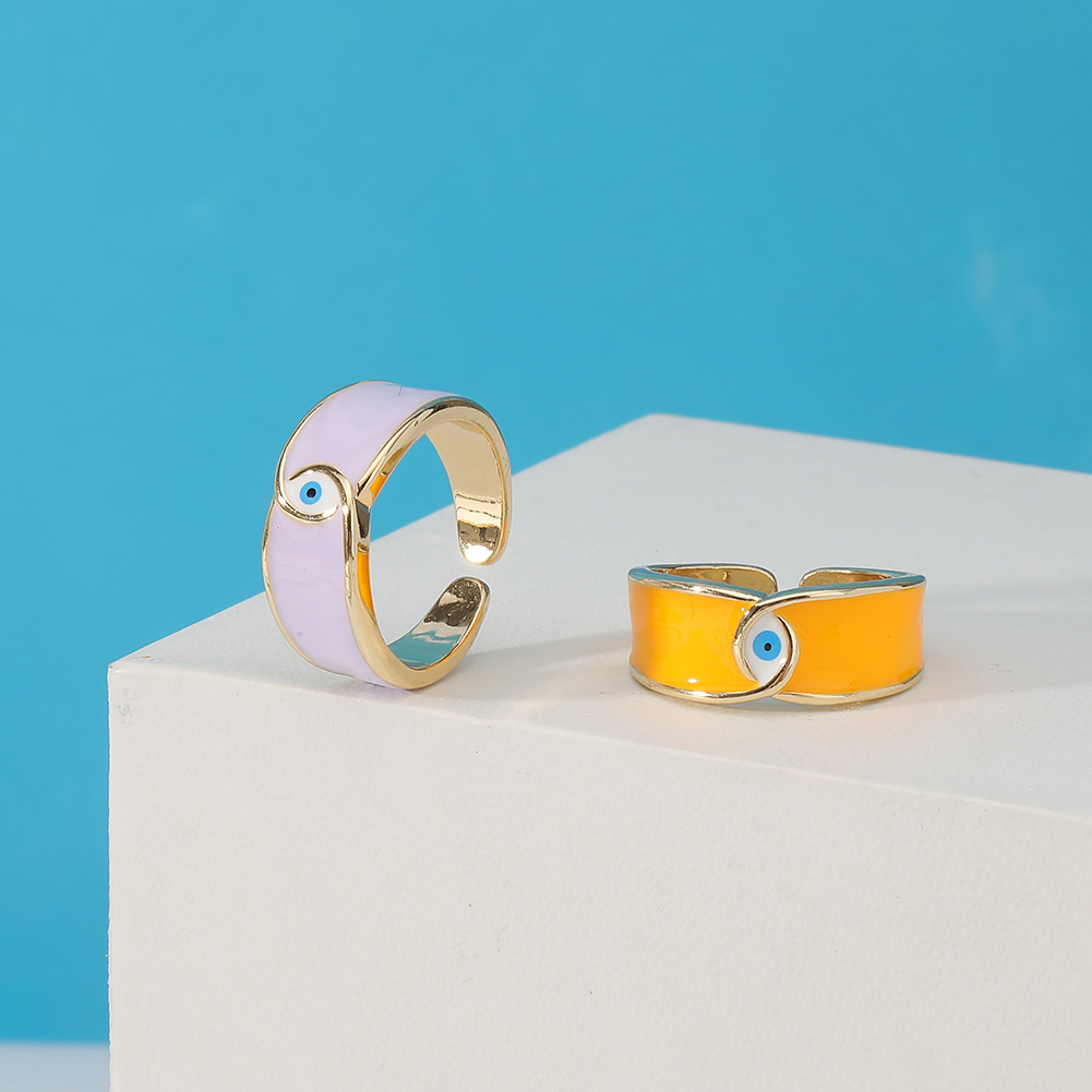 Fashion Geometric Eye Copper Open Ring Plating Copper Rings