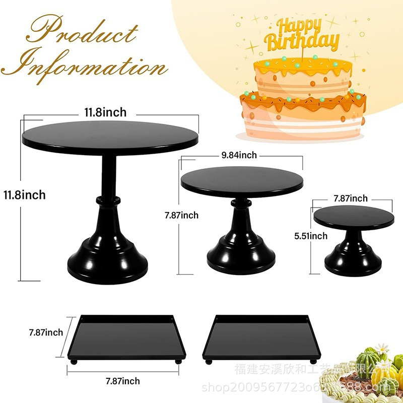 Estandante de pastel de oro, estante de visualización de pastel de metal de 5 piezas de fiesta, conjunto de exhibición de mesa de postre para bodas