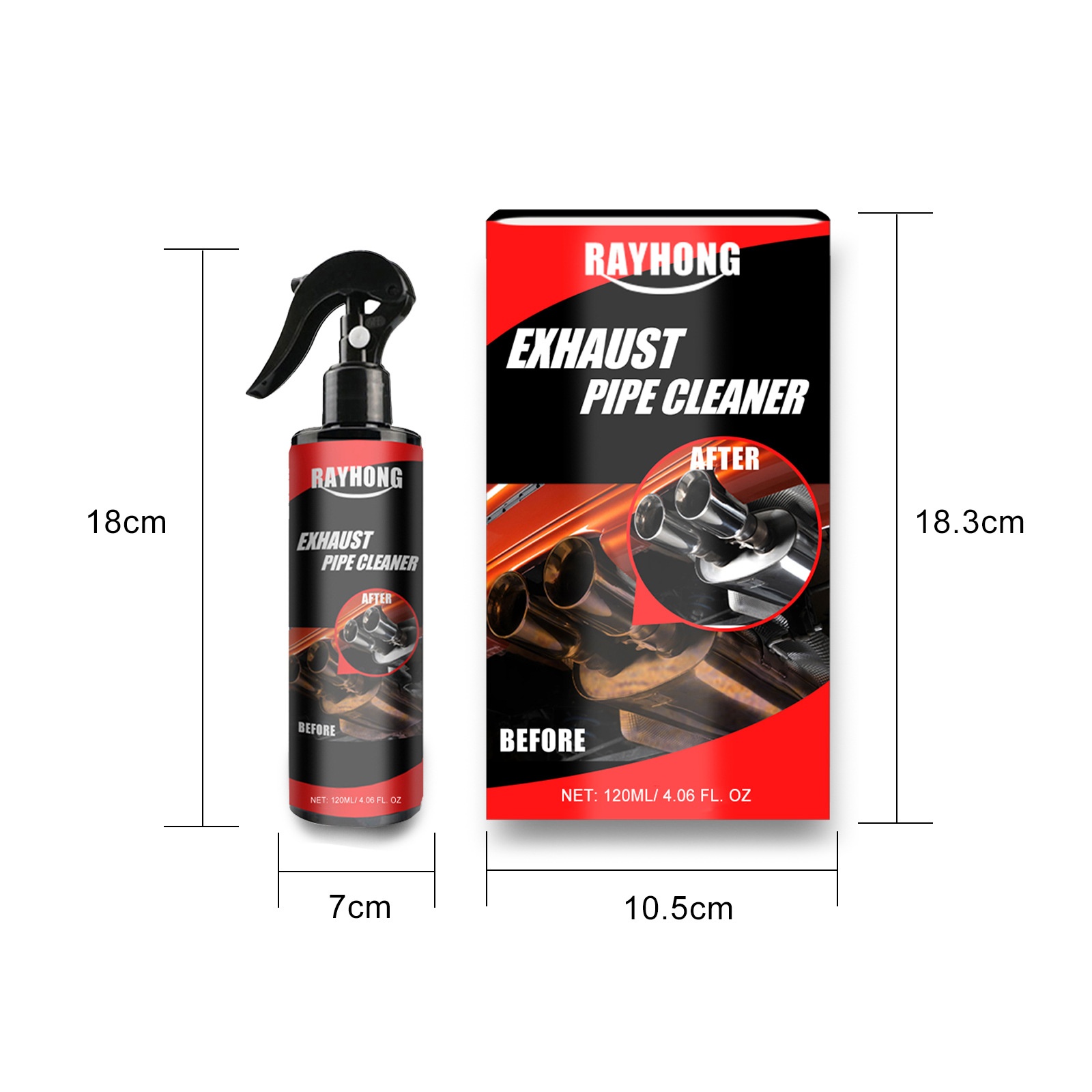 Rayhong Car Exhaust Pipe Rust Remover Multifunctional Anti-Rust Metal Exhaust Pipe Equipment Maintenance Cleaner