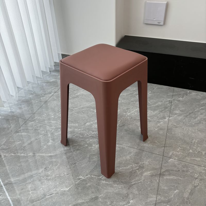 Taburetes cuadrados simples, taburetes casuales, sala de estar, comedor, paquetes blandos, taburetes altos apilables, cómodos taburetes de plástico para sentarse