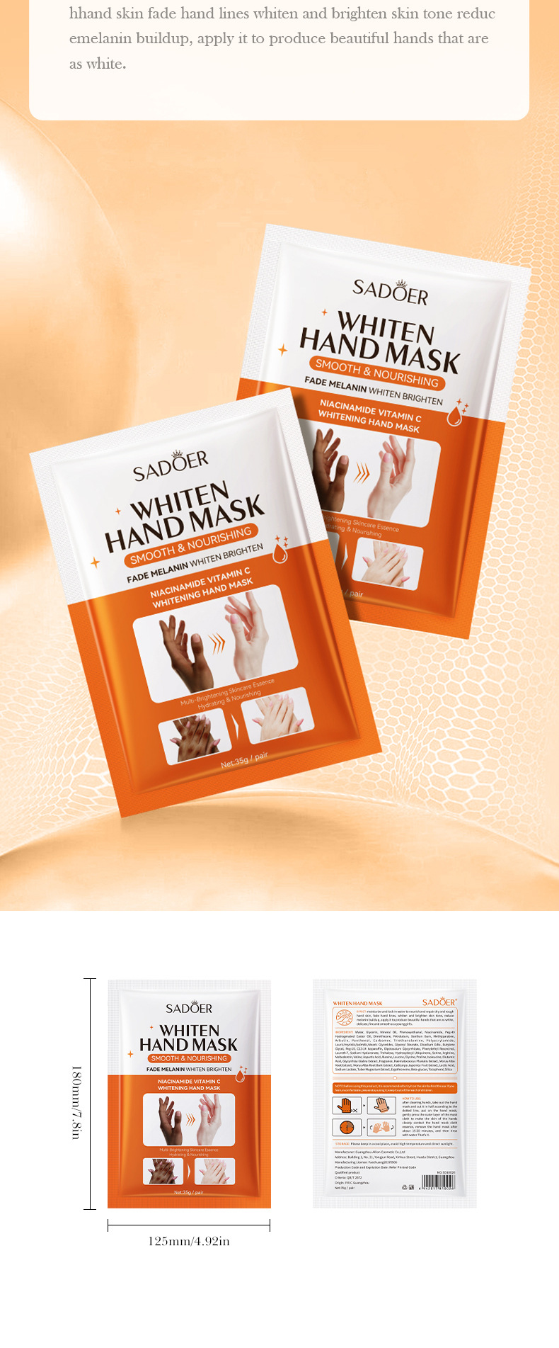 Full English Hand Mask Foot Mask PCs Sadoer Plant Fruit Moisturizing Foot Mask Skin Care Products Cross-Border Foreign Trade Wholesale display picture 10