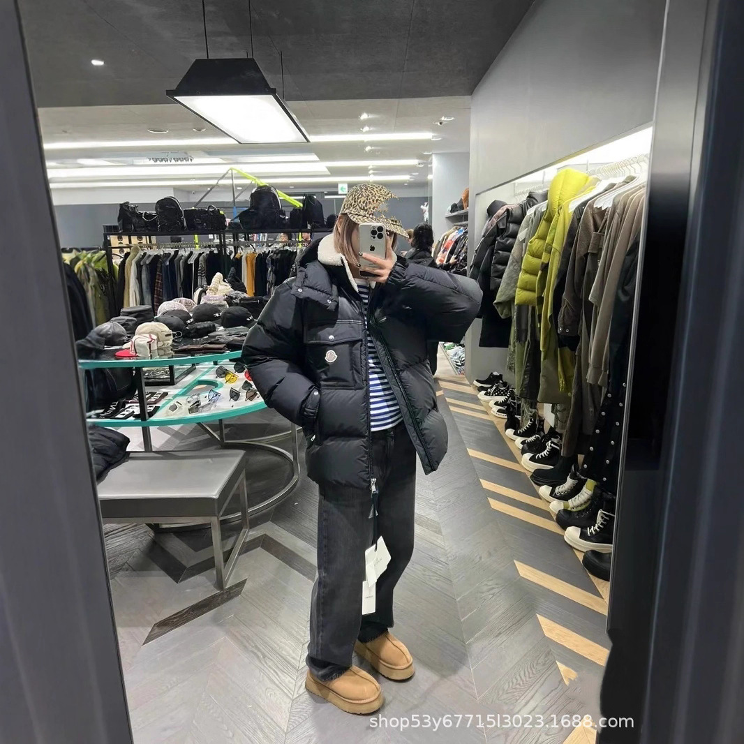 고급 버전 Mengjia Braye 짧은 남성용 다운 재킷 통근 하이 스트리트 따뜻한 두꺼운 커플 코트