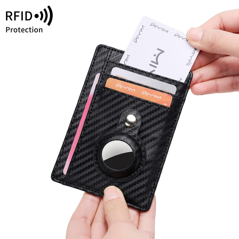 Cross-border New RFID Anti-theft Brush Apple Tracker Card Case Anti-loss Positioning Protective Case Lightweight Portable Coin Purse