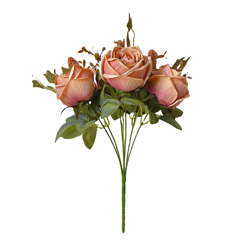 7 pinzas de rosas frutas manejar paquete de simulación de rosas retro manejar paquete de nuevos productos transfronterizos de bodas de mano decoración de props de fotografía