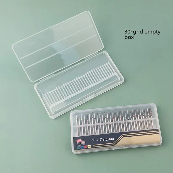 30 grid nail grinding head storage box 30 hole grinding head display box Diamond ceramic tungsten steel nail grinding head empty box