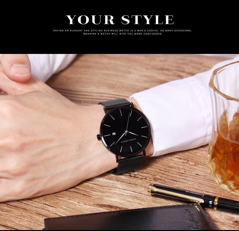 Popolare orologio da calendario classico minimalista per orologio al quarzo impermeabile da uomo per affari, tempo libero e tempo libero_voghion.com