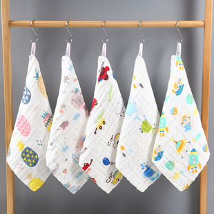 [strict selection] cotton baby square six-layer cotton handkerchief gauze towel printed saliva towel high density children's towel