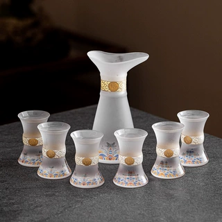 玻璃分酒器家用酒杯套装中式轻奢高档白酒杯子一口杯酒盅酒具礼盒