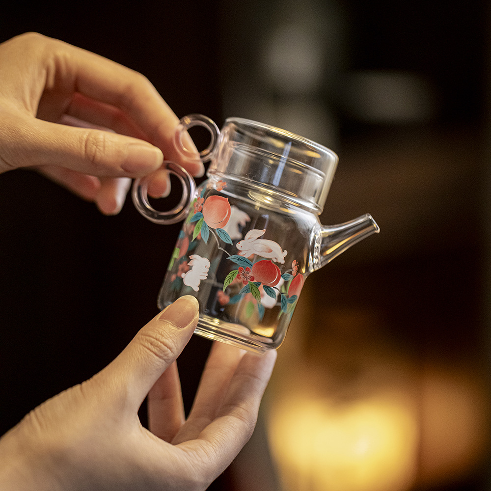 加厚玻璃泡茶壶耐高温茶具单壶泡茶家用客厅侧把冲茶器沏茶壶