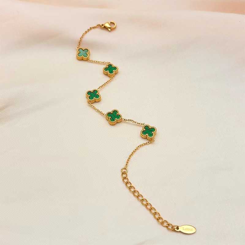 Brand chain stainless steel, one bead bracelet, jewelry, four-leaf clover, simple and elegant design, 9mm 2