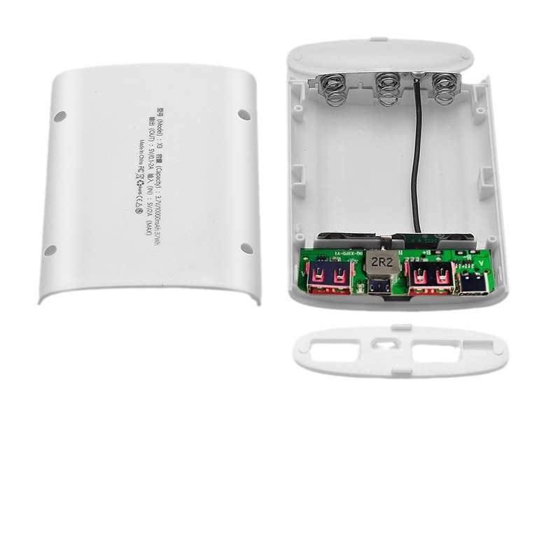 Tamaño pequeño soldadura-libre de energía móvil Shell 3-Sección 18650 caja de la batería mini Banco de la energía de montaje de bricolaje anidación