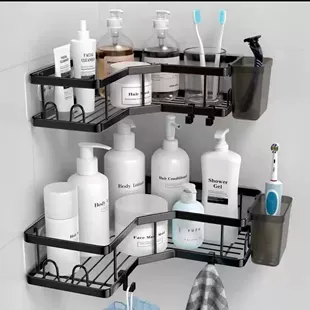 Cross-border punch-free storage rack bathroom storage box kitchen living room organization rack family bathroom storage rack storage