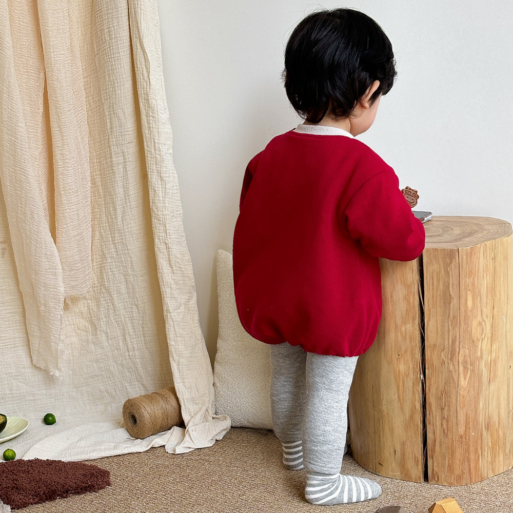 Ropa de bebé otoño e invierno mamelucos triangulares ropa de bebé más mono de terciopelo