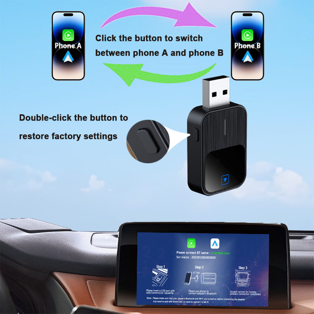 2026 New Car Wireless Carplay Box Android Two-In-One Car Adapter Car Connectivity
