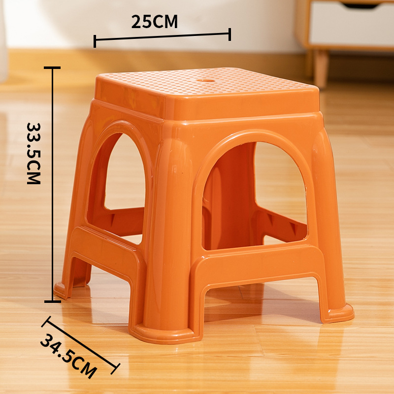 Taburete de plástico engrosado, sala de estar de moda para el hogar, taburete pequeño económico simple, antideslizante y duradero, mesa de comedor, taburete, restaurante de baño