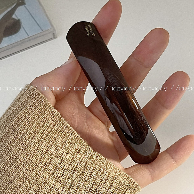 高级感たっぷりスプリングクリップセミレザーローテールヘアクリップ一字クリップ日韩洋気ヘアクリップ女|undefined