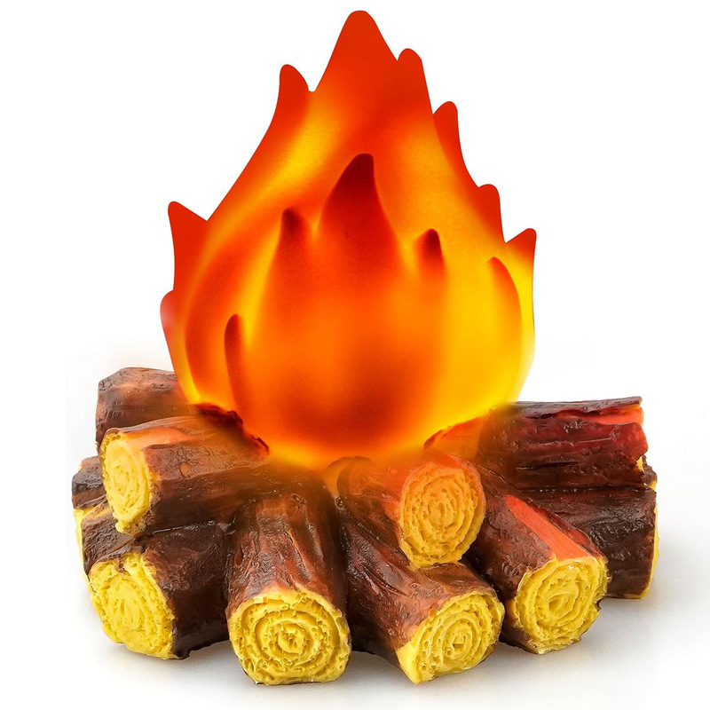 Cross-Border Artificial Fake Campfire Night Light 3D-Led Fake Fire Pit Firewood Lamp Flameless Candle Battery Powered Halloween