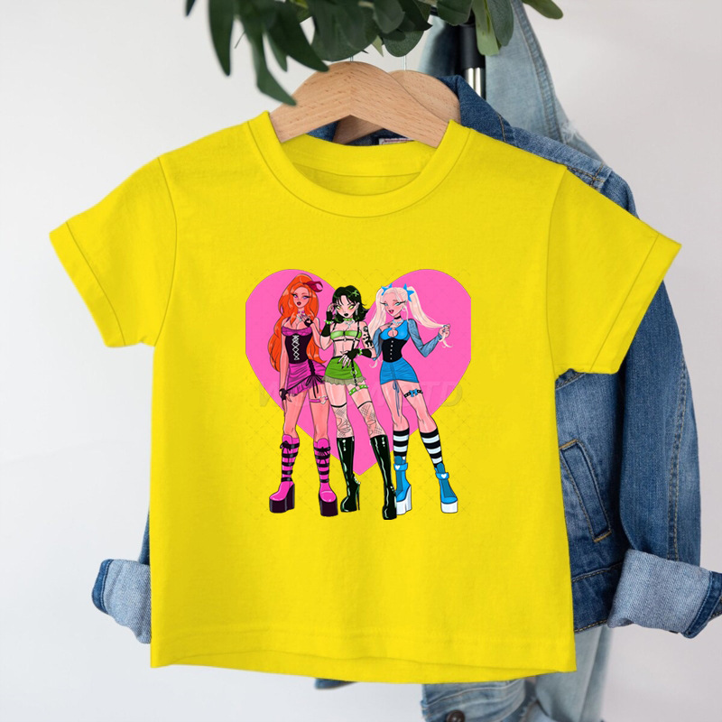 クロスボーダー KPop デーモンハンターデーモンハンターグループプリントコットン Tシャツ夏のファッション子供カジュアル半袖|undefined