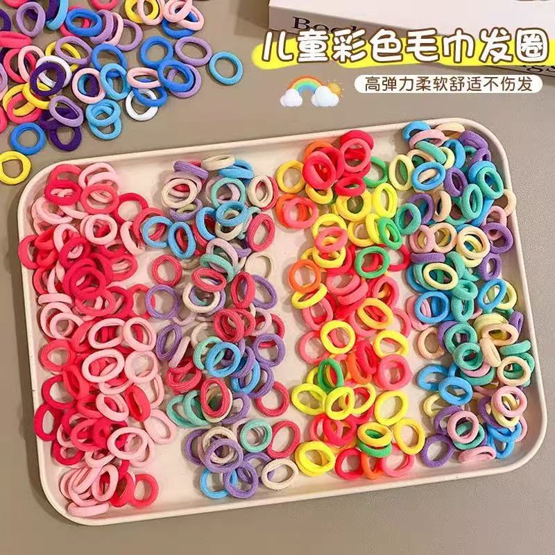 100根儿童拇指发圈不伤发扎头发皮筋宝宝毛巾圈发绳小号头绳发饰