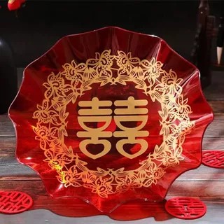 结婚喜庆干果盘用品婚房布置喜盘水果盘瓜子盘子婚礼糖盒婚庆果盘