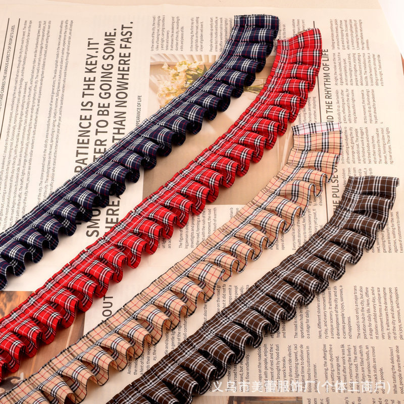In stock 4cm Vintage Colorful Checkered Fabric Discounted Lace Trim Clothing Accessories DIY Skirt Hem Pillow Ruffle Trim In stock 4cm Vintage Colorful Checkered Fabric Discounted Lace Trim Clothing Accessories DIY Skirt Hem Pillow Ruffle Trim