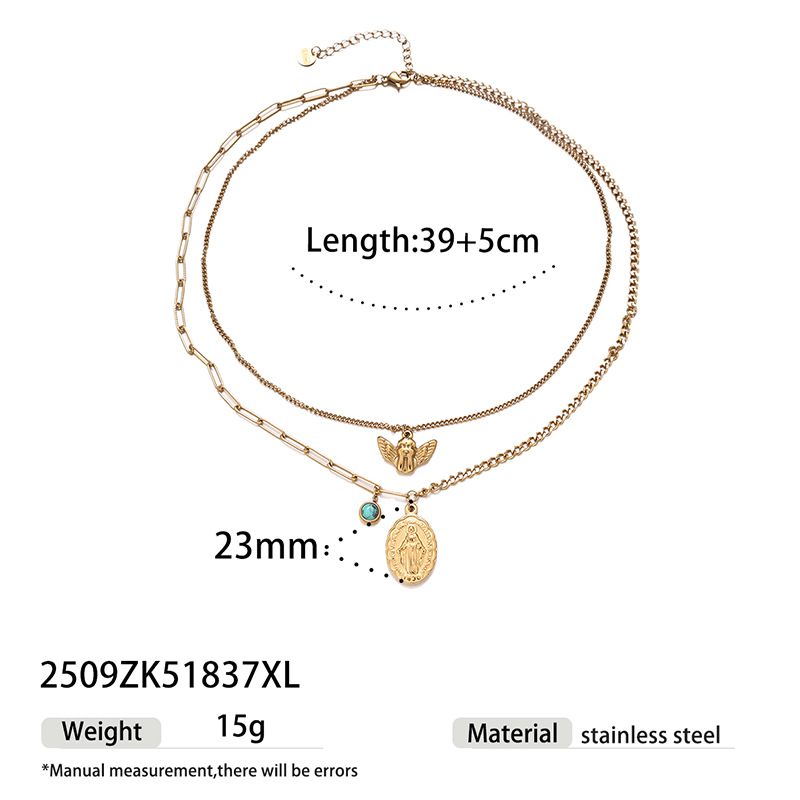 TENA Europa y los Estados Unidos transfronterizos franceses ojos del diablo colgante incrustado collar de piedra natural ligero lujoso collar de alta sensación plegable image 8