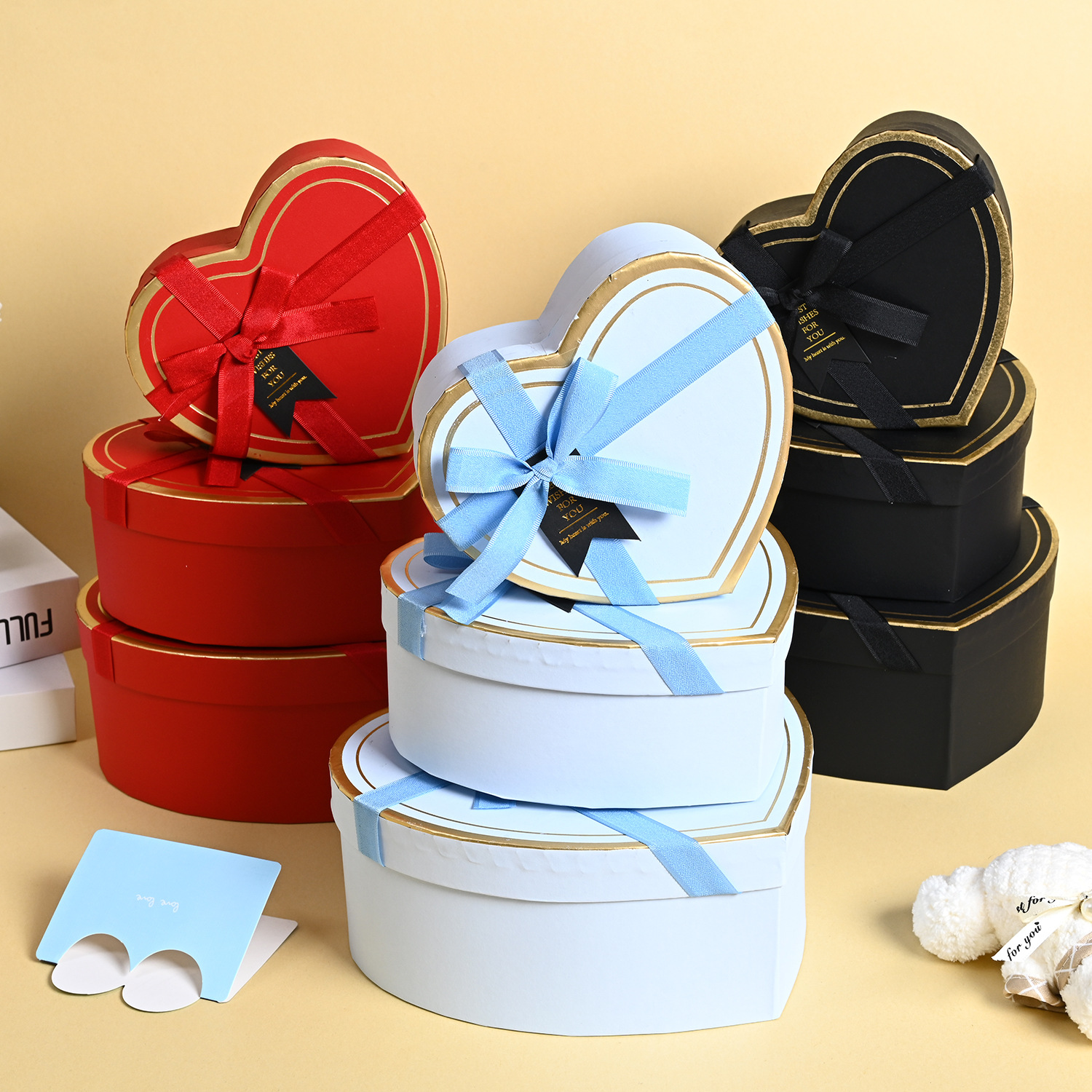 现货金边爱心礼品包装盒圣诞苹果盒喜糖盒伴手礼盒礼物包装盒空盒