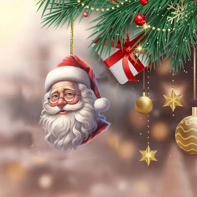 Colgante de decoración de Navidad transfronteriza colgante de impresión plana acrílico para los ancianos y ciervos colgante de diseño de atmósfera de vacaciones
